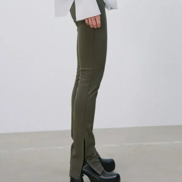 Zara Pants & Jumpsuits Nwt New Zara Grey Pants With Side Vents Size
